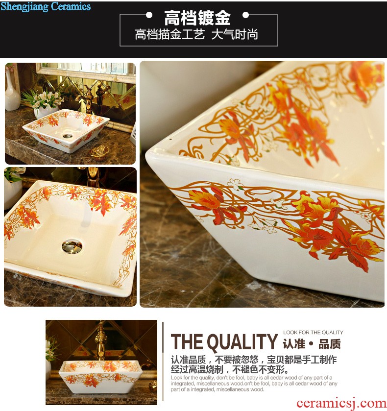 Jingdezhen ceramic basin sinks art stage of the basin that wash a face the sink Oval, Lin red maple C