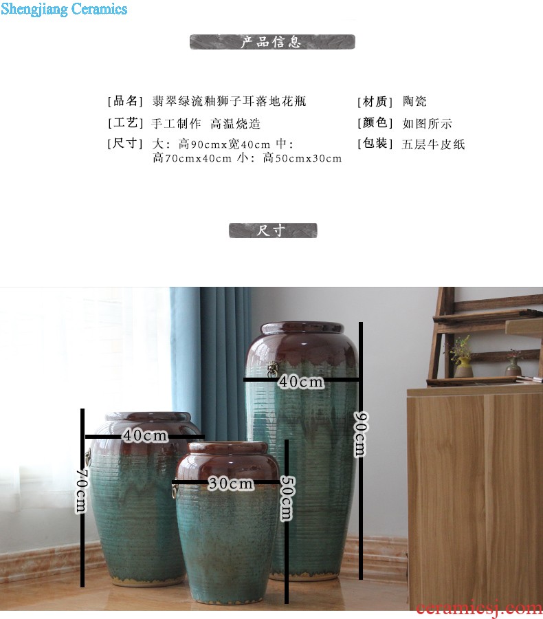 Jingdezhen ceramic contemporary sitting room ground vase Lucky bamboo vase porch decorate furnishing articles bedroom soft outfit