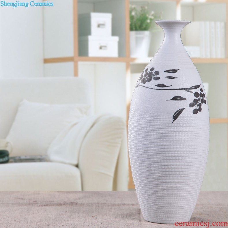 Japanese contracted and contemporary ceramics vase furnishing articles flower arrangement sitting room ground POTS household adornment blue hotel