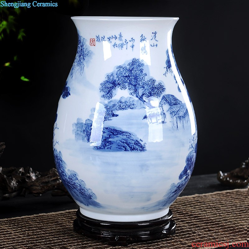 Jingdezhen porcelain vase Handmade porcelain celebrity famous large sitting room archaize handicraft furnishing articles