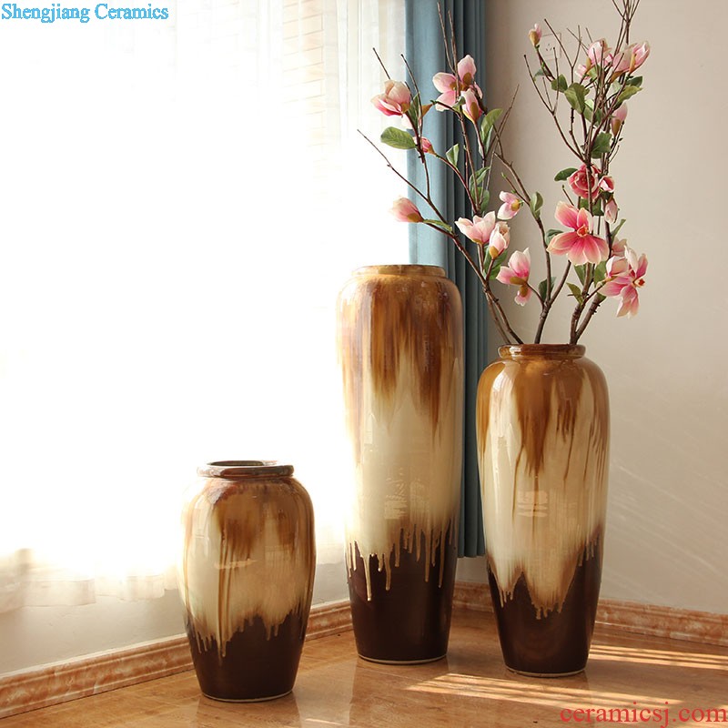 Modern European rural three-piece ceramic vase Household act the role ofing is tasted fashion flower home furnishing articles ornaments