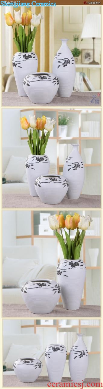 Japanese contracted and contemporary ceramics vase furnishing articles flower arrangement sitting room ground POTS household adornment blue hotel