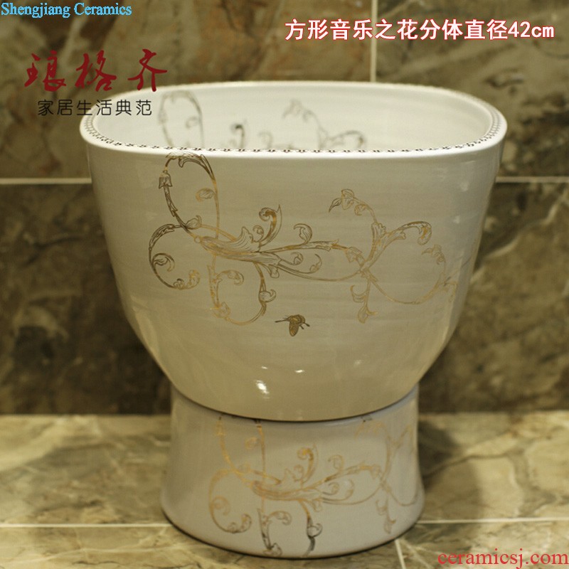 Post, qi stage basin ceramic lavabo archaize washbasin drum-shaped basin of Chinese style bathroom art antique reeds