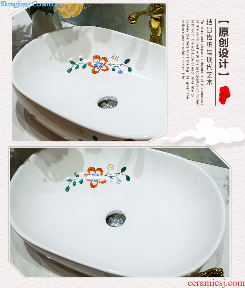 Ceramic basin stage basin sinks art circle European toilet lavabo hand-painted The little lover