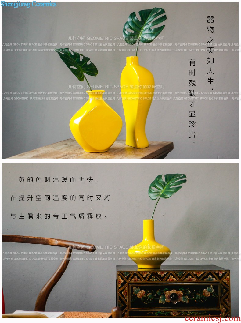 Ceramic vase suit sitting room study flower arranging household small place The modern new Chinese wine creative decorations