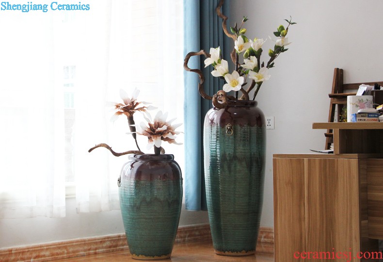 Jingdezhen ceramic contemporary sitting room ground vase Lucky bamboo vase porch decorate furnishing articles bedroom soft outfit