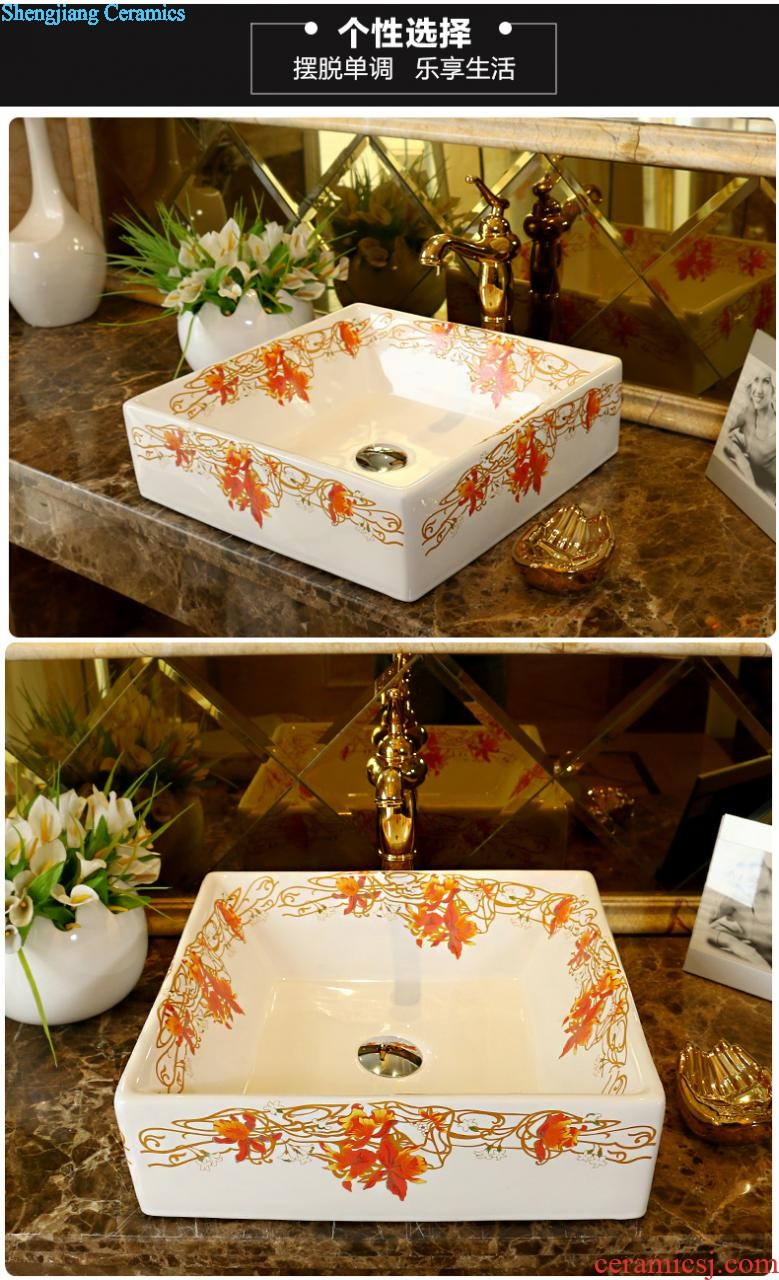 Jingdezhen ceramic basin sinks art stage of the basin that wash a face the sink Oval, Lin red maple C