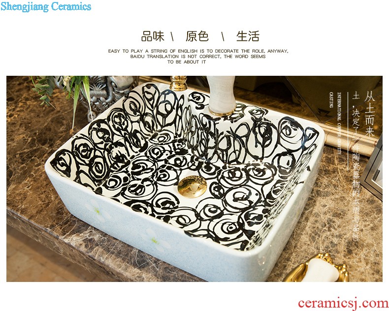 Koh larn, qi stage basin sink ceramic sanitary ware art basin washing a face of the basin that wash a face oval peony pollen