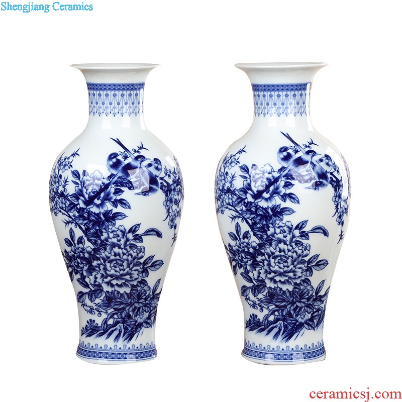 Jingdezhen ceramics lucky bamboo vase furnishing articles New Chinese style household adornment flower arranging large sitting room of ikea