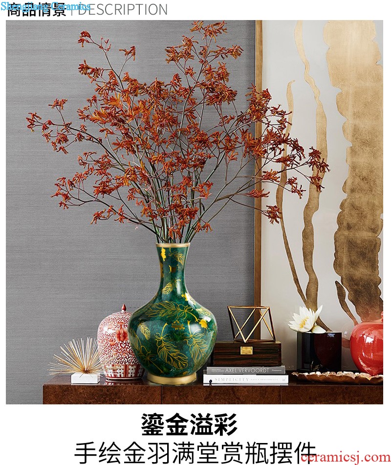 Nordic simple ceramic vase sitting room new dry flower arranging flowers light TV ark furnishing articles of luxury hotel home decoration