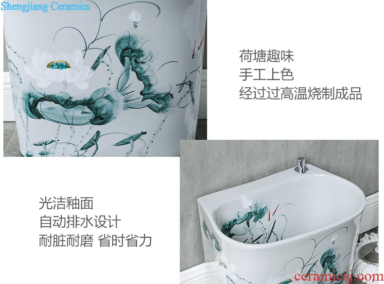 M beautiful European art ceramic toilet stage basin sink lavatory basin that wash a face Fangyuan fruit-green glaze