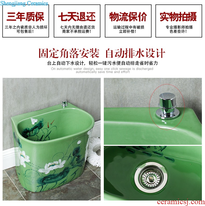 M beautiful European art ceramic toilet stage basin sink lavatory basin that wash a face Fangyuan fruit-green glaze