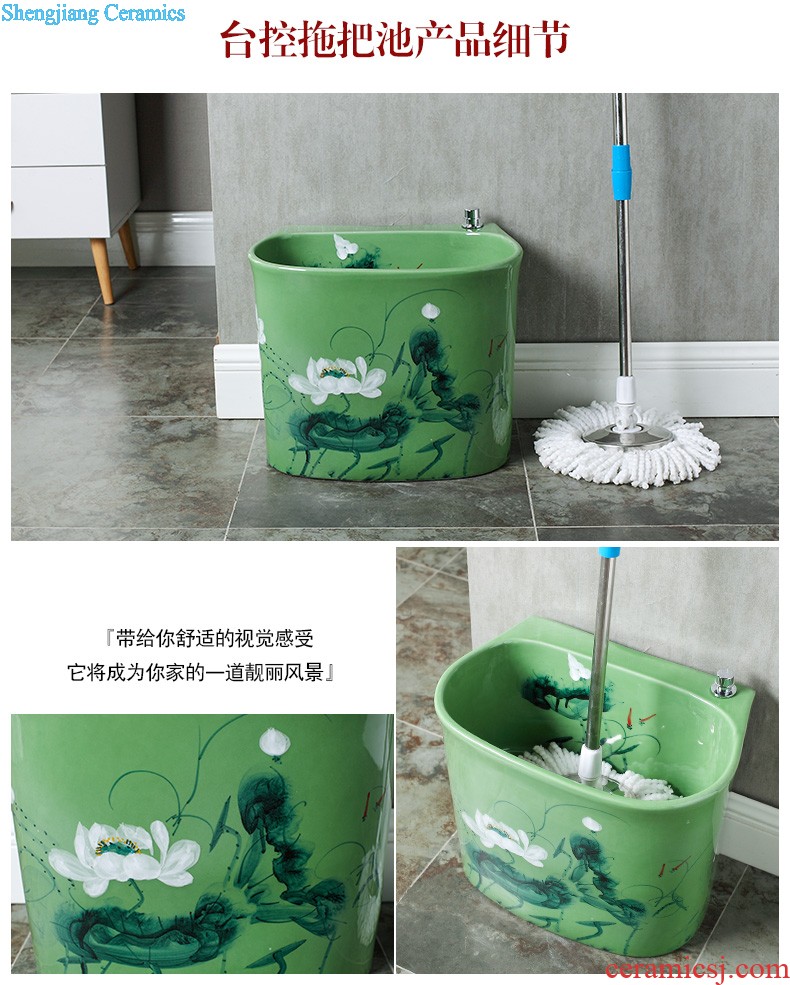 M beautiful European art ceramic toilet stage basin sink lavatory basin that wash a face Fangyuan fruit-green glaze