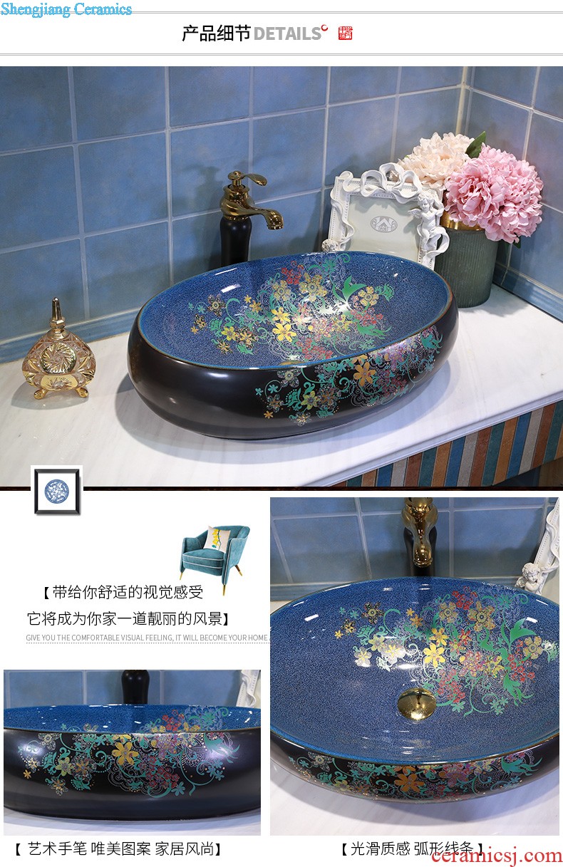 M beautiful ceramic art basin basin on its rectangular lavabo european-style bathroom sinks marble