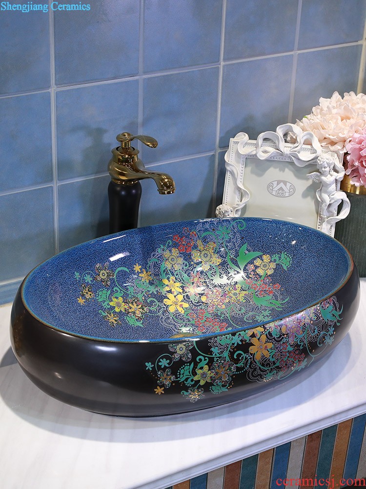 M beautiful ceramic art basin basin on its rectangular lavabo european-style bathroom sinks marble