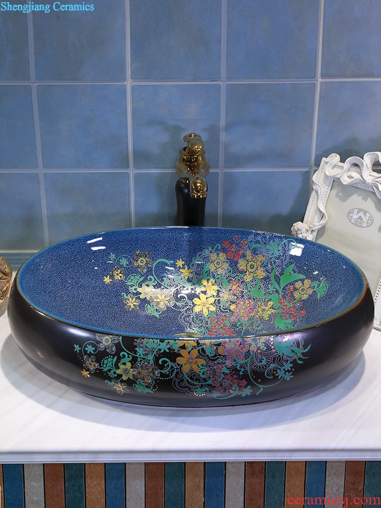 M beautiful ceramic art basin basin on its rectangular lavabo european-style bathroom sinks marble