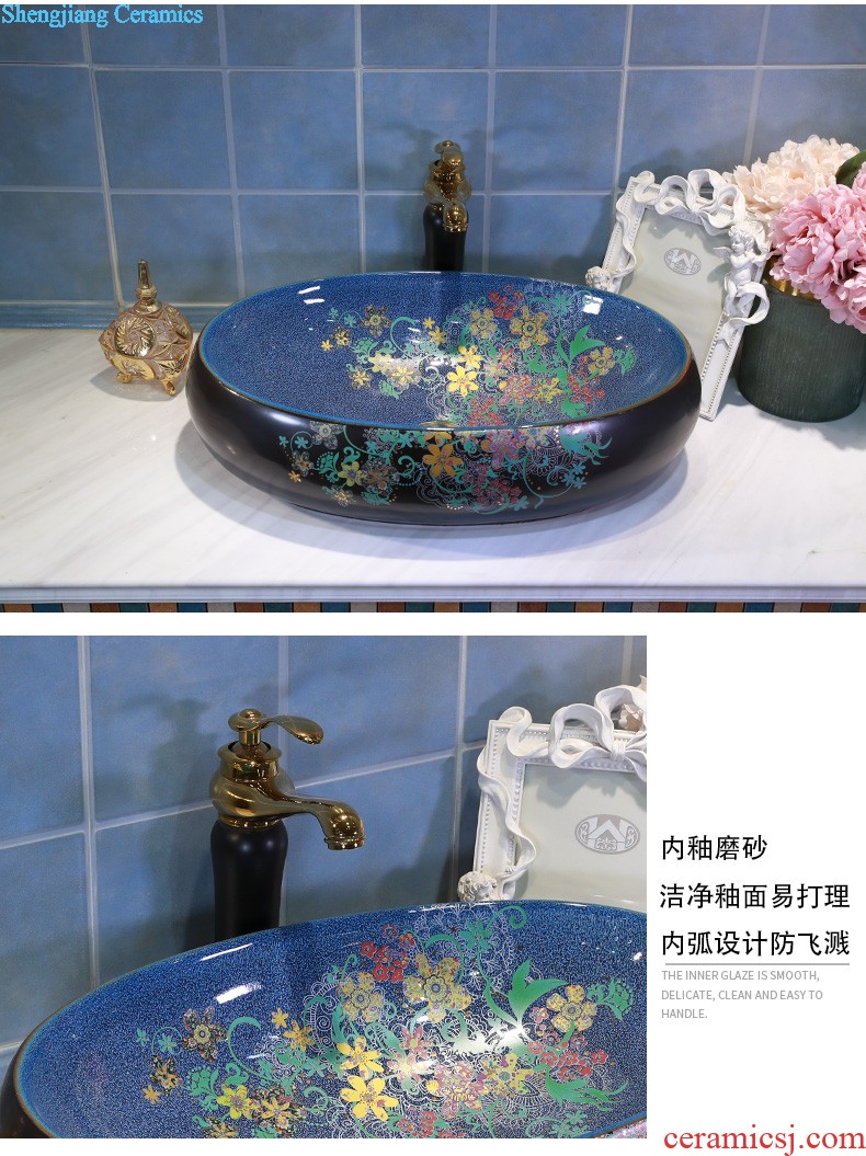 M beautiful ceramic art basin basin on its rectangular lavabo european-style bathroom sinks marble