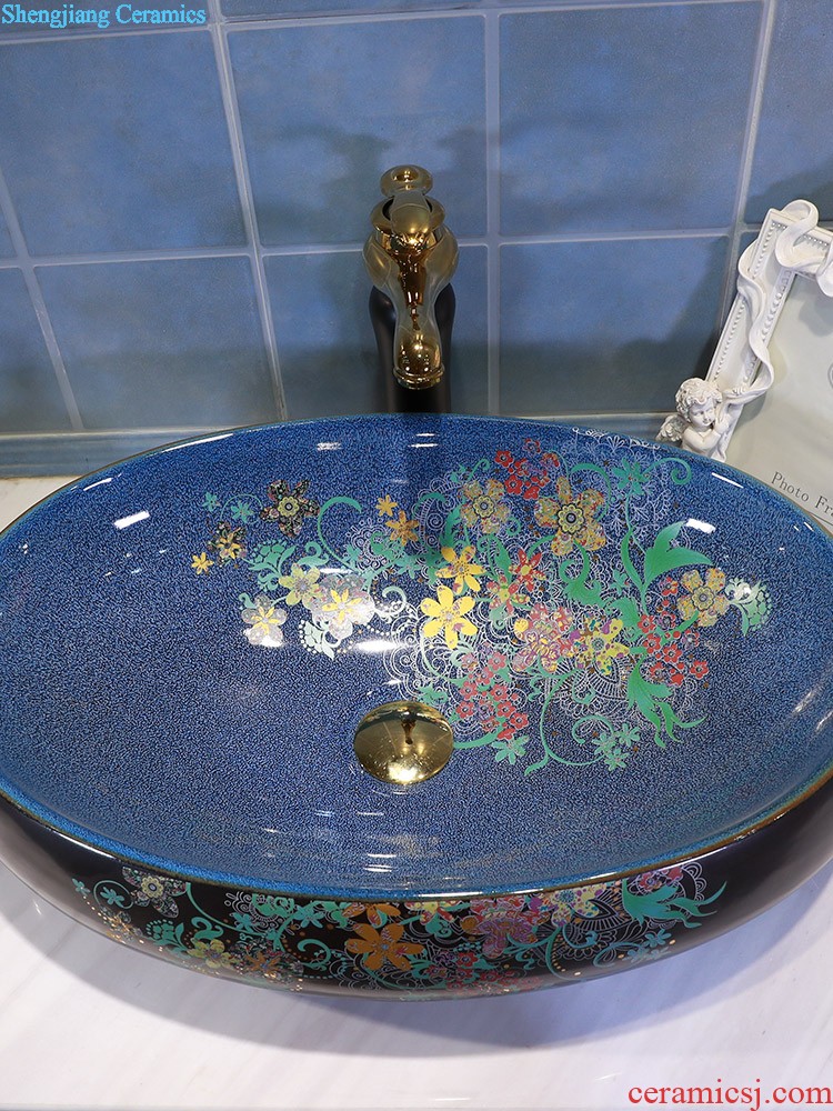 M beautiful ceramic art basin basin on its rectangular lavabo european-style bathroom sinks marble