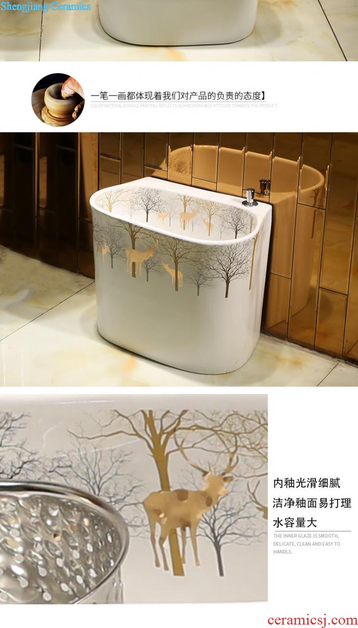 Mop mop pool ceramic POTS to wash the mop pool balcony mop pool slot home land basin floor toilet milu deer