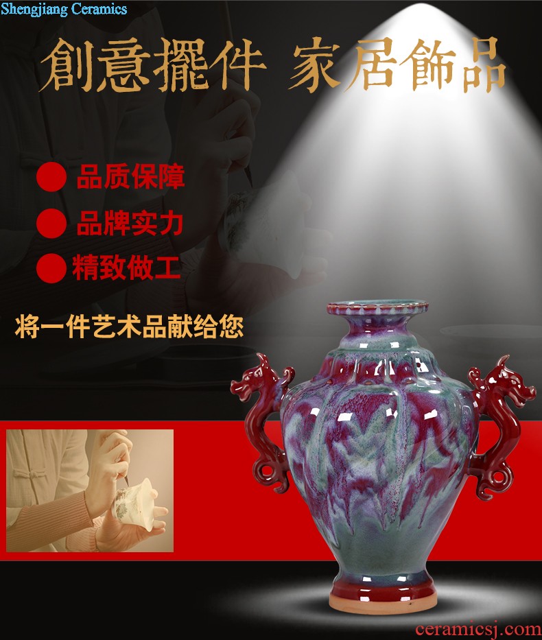 Creative hand-painted large vase furnishing articles ceramic Chinese style restoring ancient ways in new wine flower vase sitting room adornment