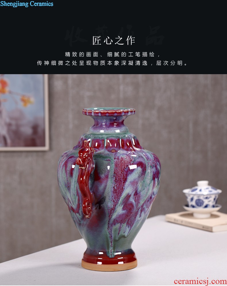 Creative hand-painted large vase furnishing articles ceramic Chinese style restoring ancient ways in new wine flower vase sitting room adornment