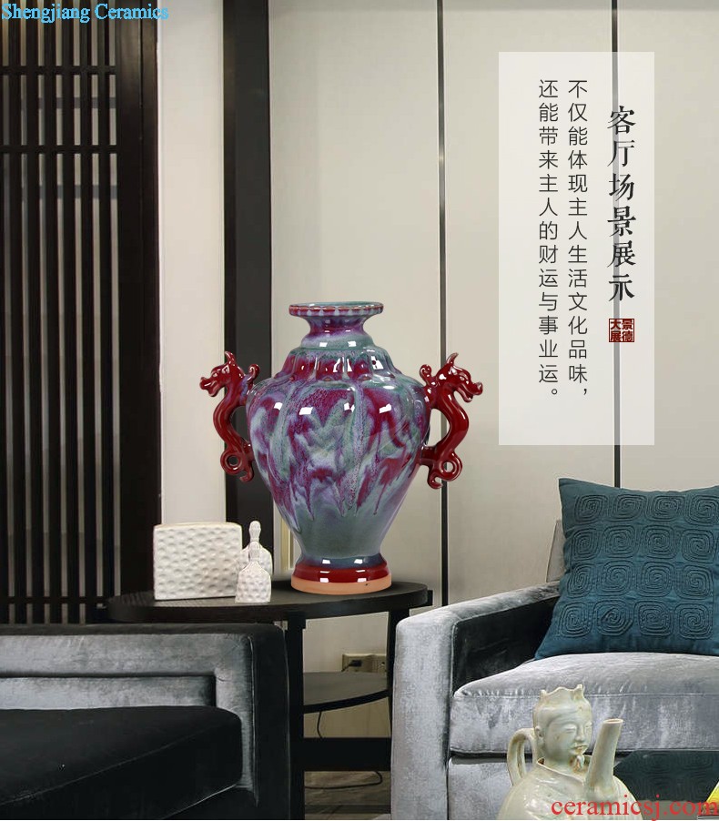 Creative hand-painted large vase furnishing articles ceramic Chinese style restoring ancient ways in new wine flower vase sitting room adornment