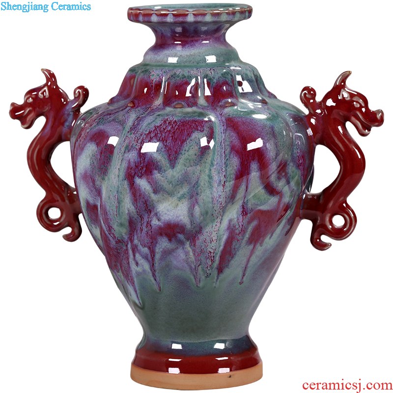 Creative hand-painted large vase furnishing articles ceramic Chinese style restoring ancient ways in new wine flower vase sitting room adornment