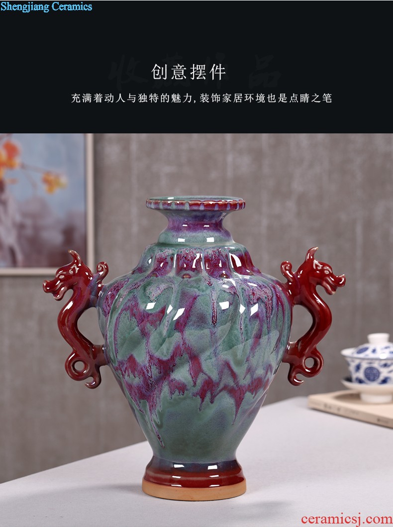 Creative hand-painted large vase furnishing articles ceramic Chinese style restoring ancient ways in new wine flower vase sitting room adornment