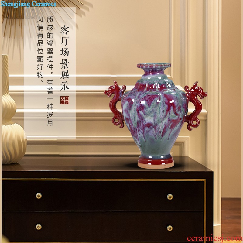 Creative hand-painted large vase furnishing articles ceramic Chinese style restoring ancient ways in new wine flower vase sitting room adornment