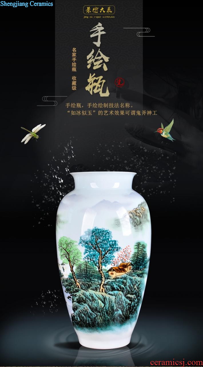 Hand-painted scenery vase decoration sitting room adornment creative furnishing articles handicraft restoring ancient ways of jingdezhen ceramics vase