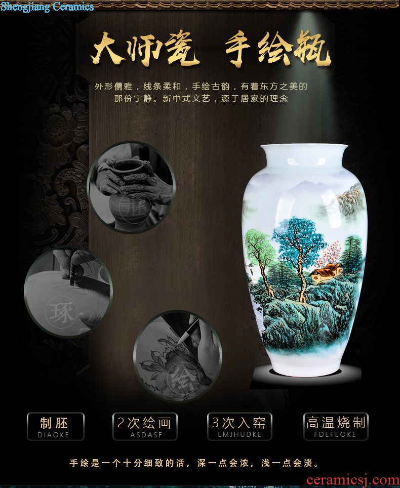 Hand-painted scenery vase decoration sitting room adornment creative furnishing articles handicraft restoring ancient ways of jingdezhen ceramics vase