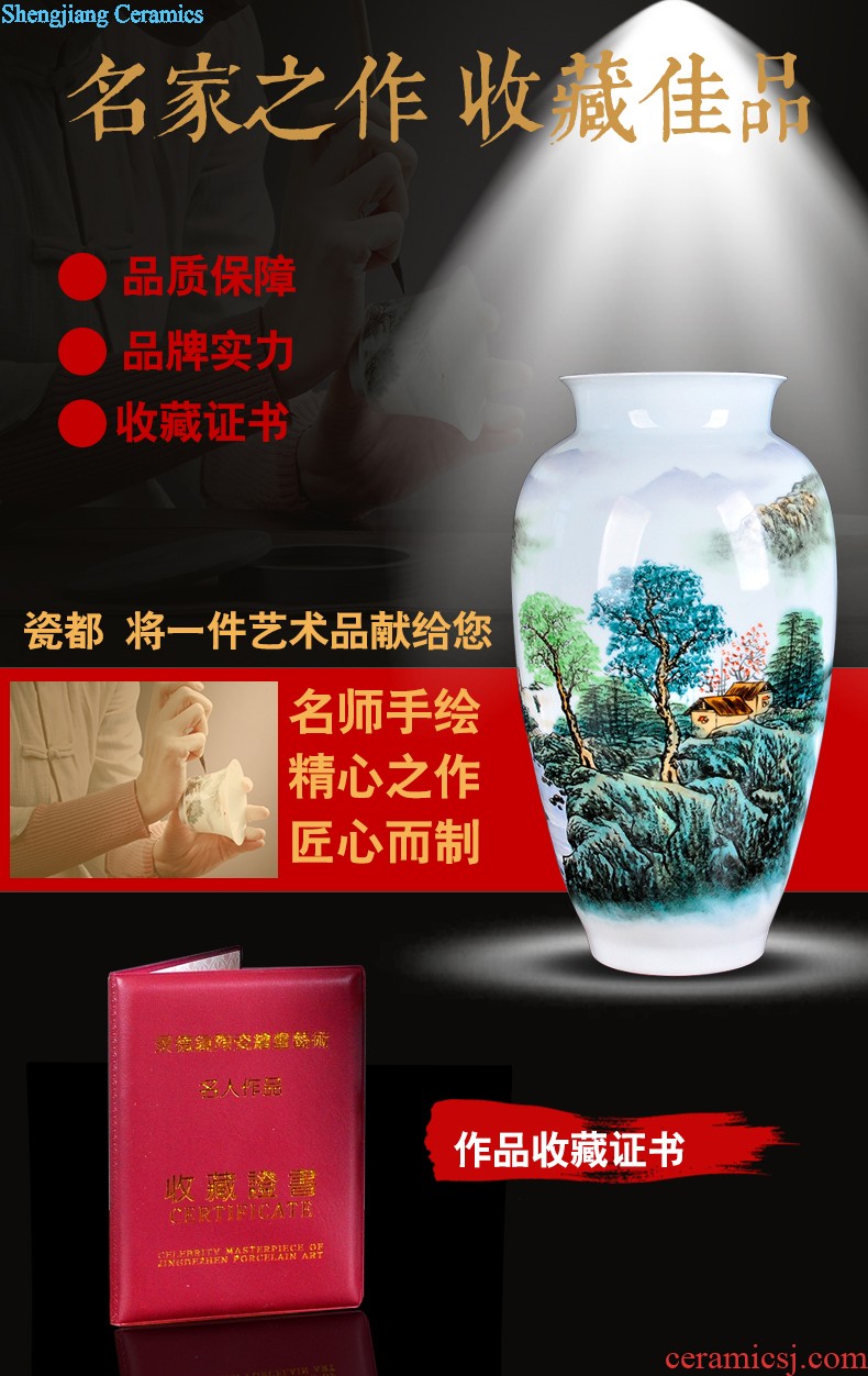 Hand-painted scenery vase decoration sitting room adornment creative furnishing articles handicraft restoring ancient ways of jingdezhen ceramics vase