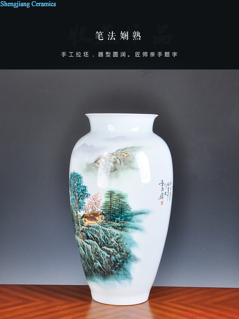 Hand-painted scenery vase decoration sitting room adornment creative furnishing articles handicraft restoring ancient ways of jingdezhen ceramics vase