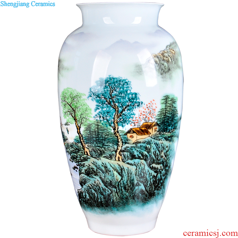 Hand-painted scenery vase decoration sitting room adornment creative furnishing articles handicraft restoring ancient ways of jingdezhen ceramics vase