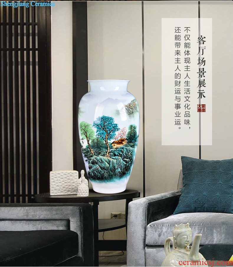 Hand-painted scenery vase decoration sitting room adornment creative furnishing articles handicraft restoring ancient ways of jingdezhen ceramics vase