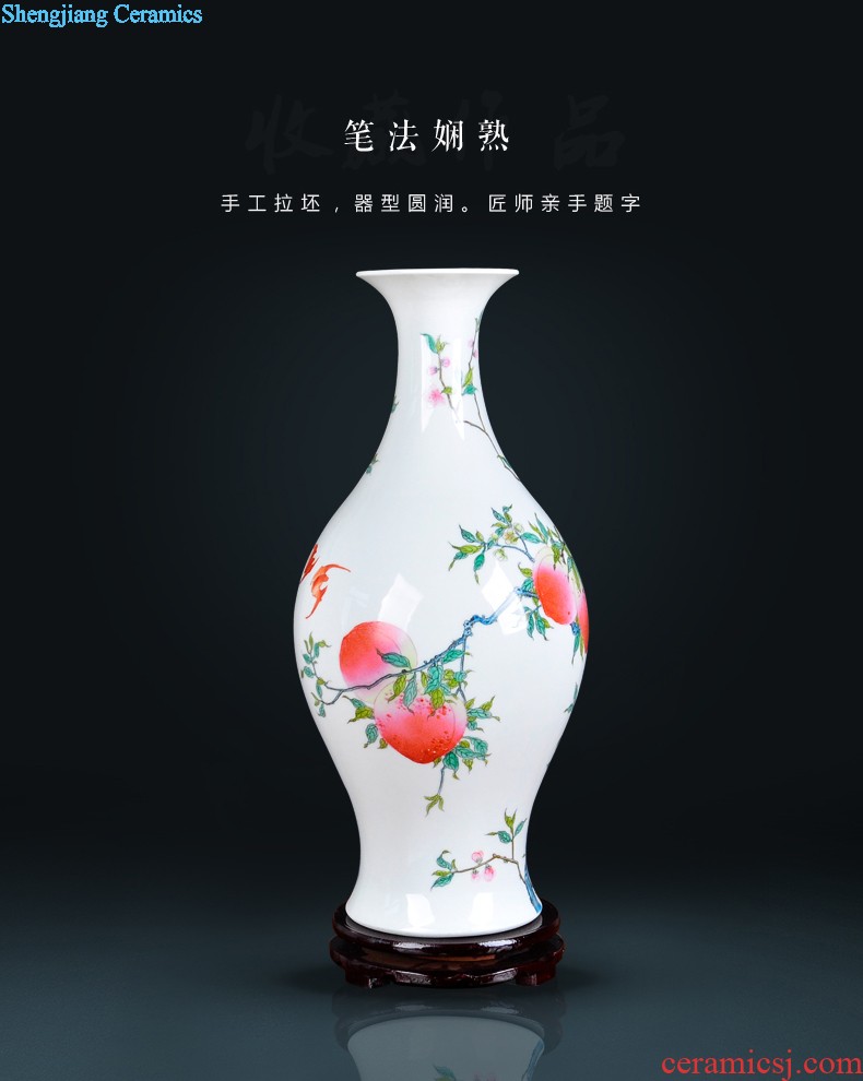 Jingdezhen ceramics hand-painted scenery vintage vase water raise lucky bamboo wine cabinet decorative furnishing articles creative arts and crafts