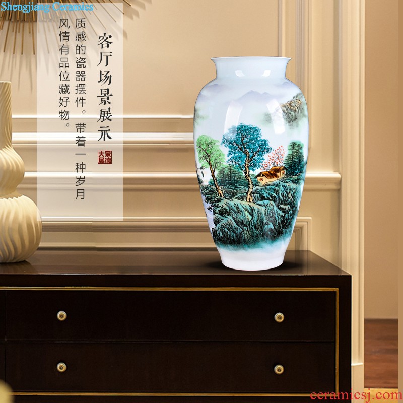 Hand-painted scenery vase decoration sitting room adornment creative furnishing articles handicraft restoring ancient ways of jingdezhen ceramics vase