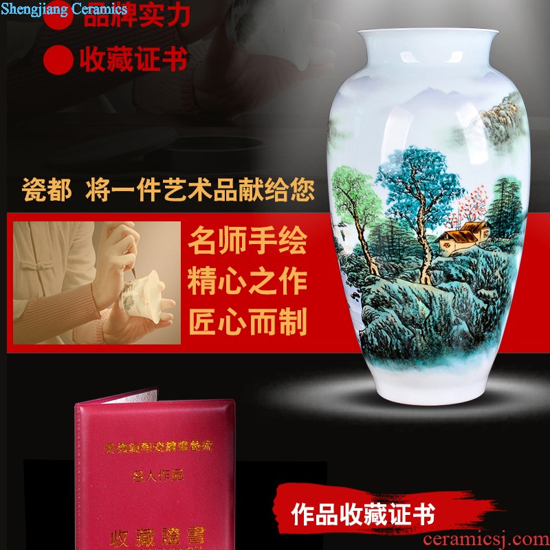 Hand-painted scenery vase decoration sitting room adornment creative furnishing articles handicraft restoring ancient ways of jingdezhen ceramics vase