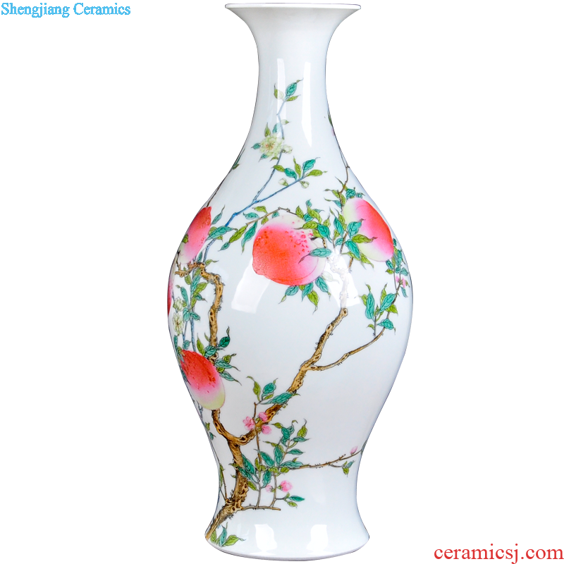 Jingdezhen ceramics hand-painted scenery vintage vase water raise lucky bamboo wine cabinet decorative furnishing articles creative arts and crafts