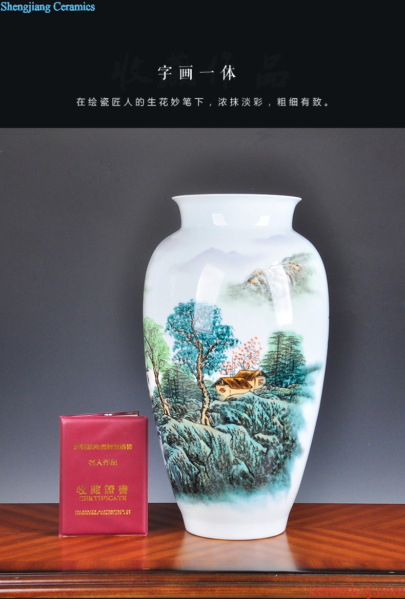 Hand-painted scenery vase decoration sitting room adornment creative furnishing articles handicraft restoring ancient ways of jingdezhen ceramics vase