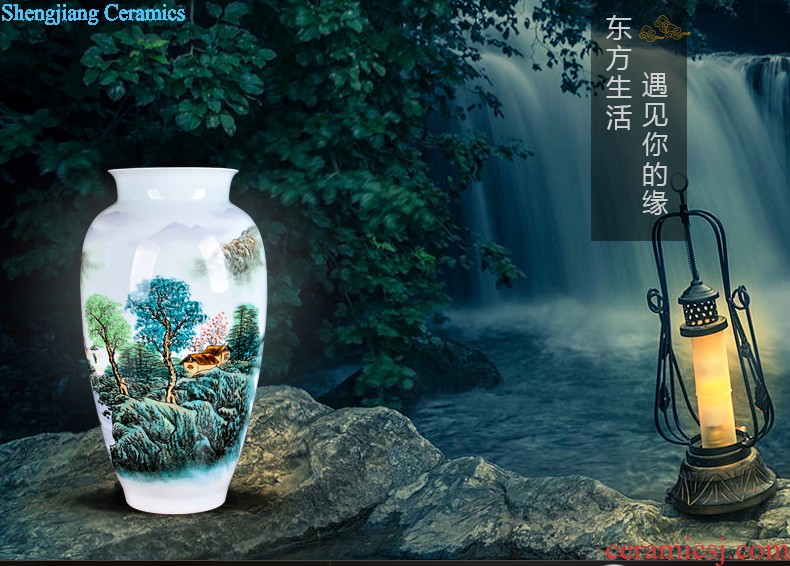 Hand-painted scenery vase decoration sitting room adornment creative furnishing articles handicraft restoring ancient ways of jingdezhen ceramics vase