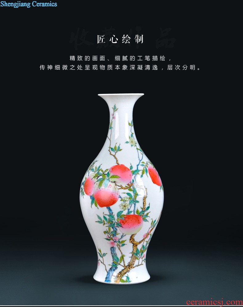 Jingdezhen ceramics hand-painted scenery vintage vase water raise lucky bamboo wine cabinet decorative furnishing articles creative arts and crafts