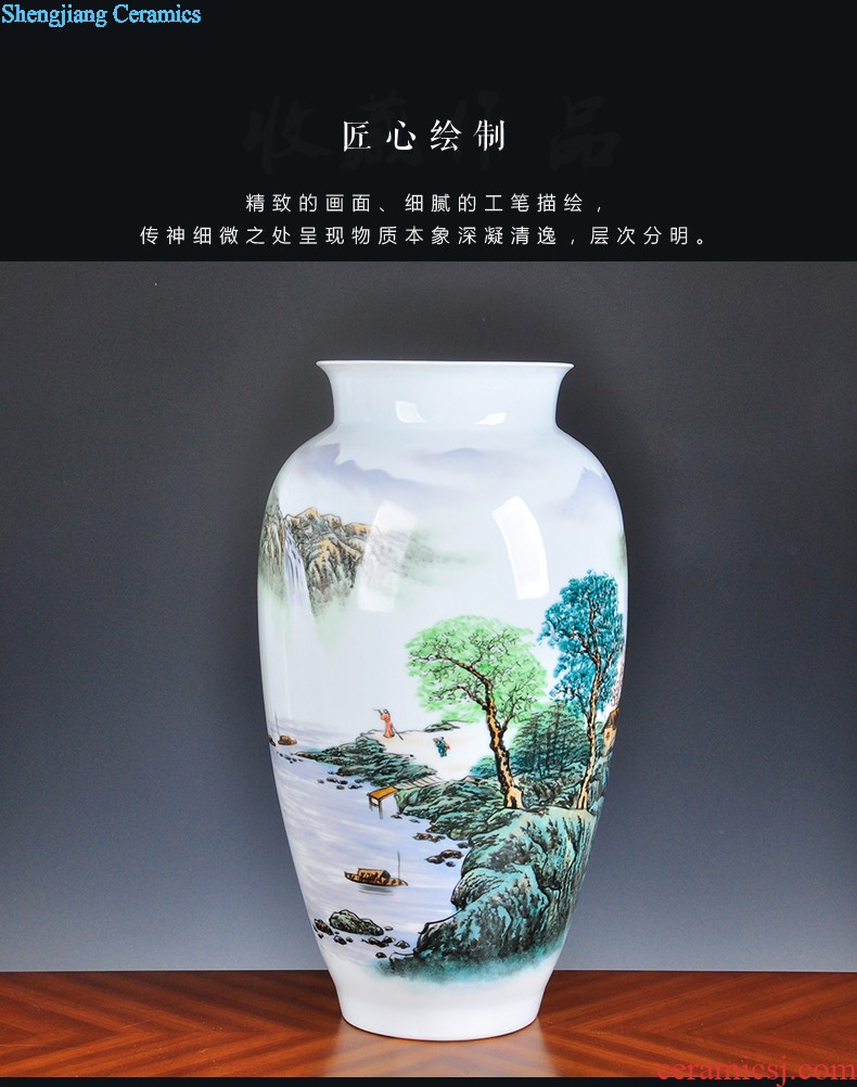 Hand-painted scenery vase decoration sitting room adornment creative furnishing articles handicraft restoring ancient ways of jingdezhen ceramics vase