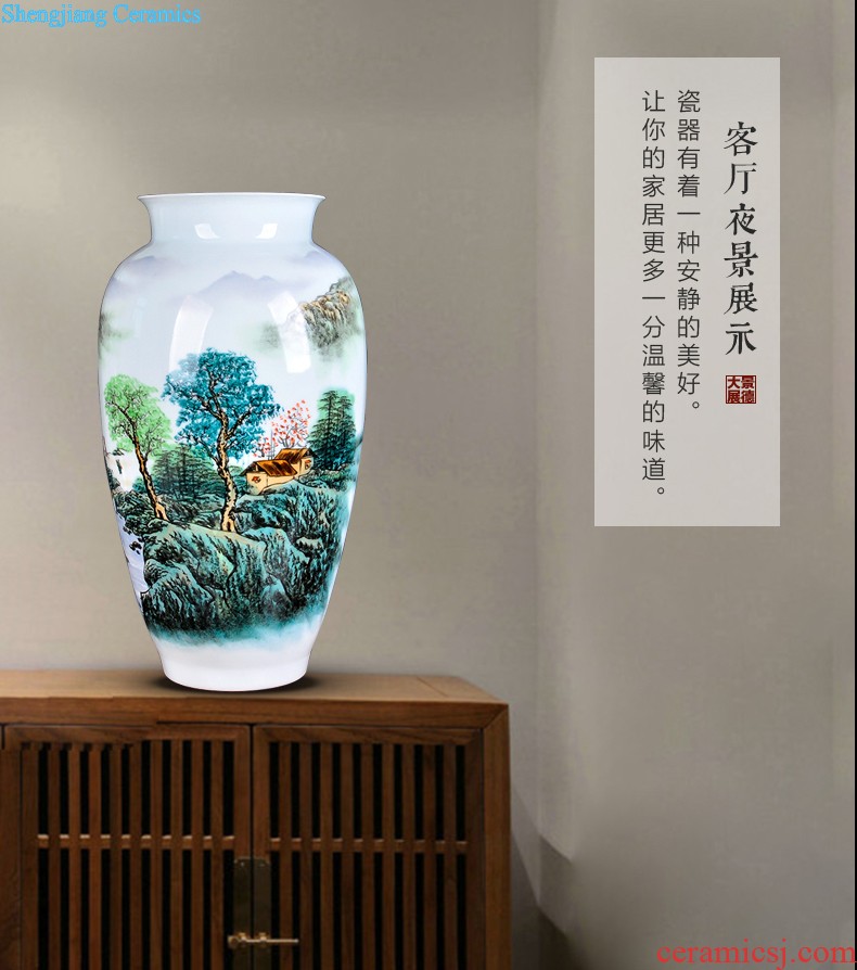 Hand-painted scenery vase decoration sitting room adornment creative furnishing articles handicraft restoring ancient ways of jingdezhen ceramics vase