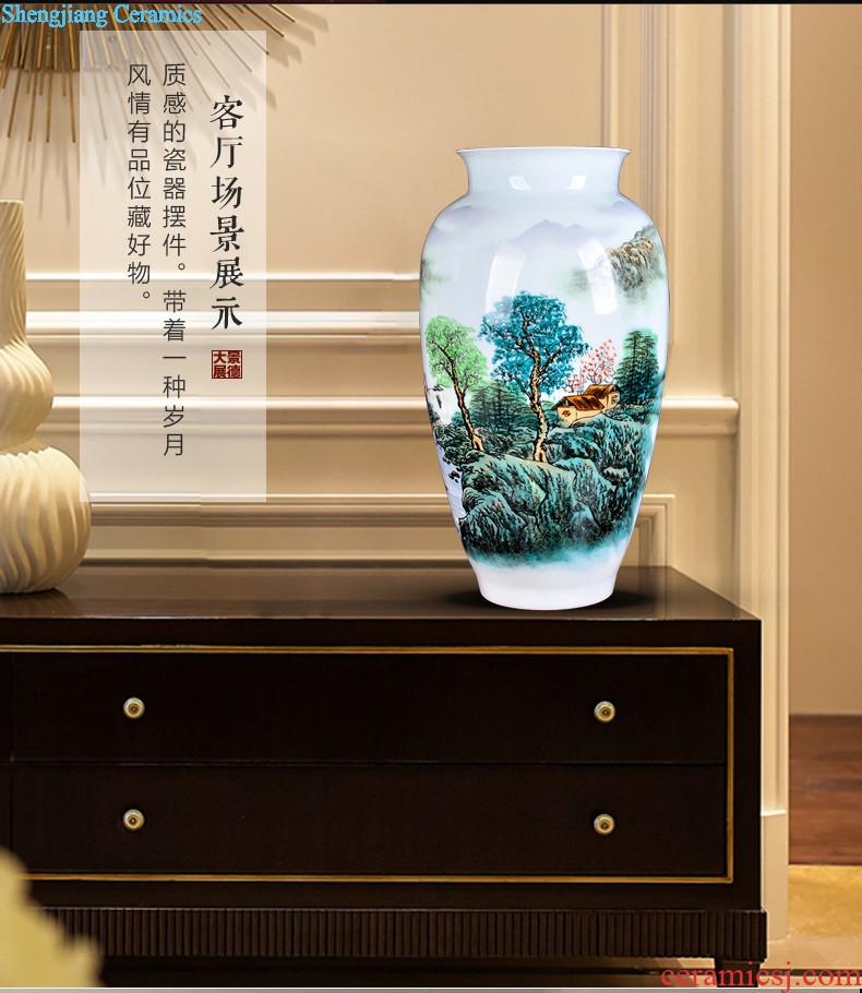 Hand-painted scenery vase decoration sitting room adornment creative furnishing articles handicraft restoring ancient ways of jingdezhen ceramics vase