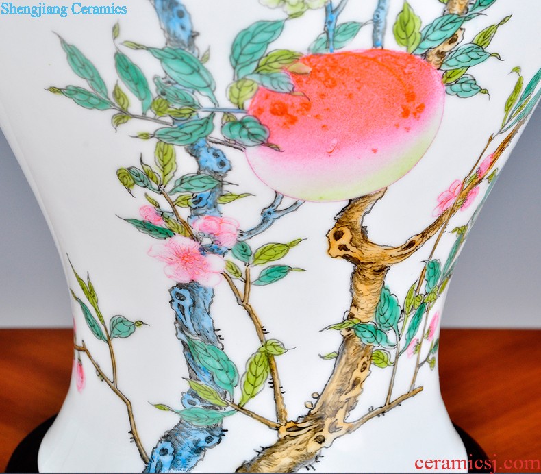 Jingdezhen ceramics hand-painted scenery vintage vase water raise lucky bamboo wine cabinet decorative furnishing articles creative arts and crafts