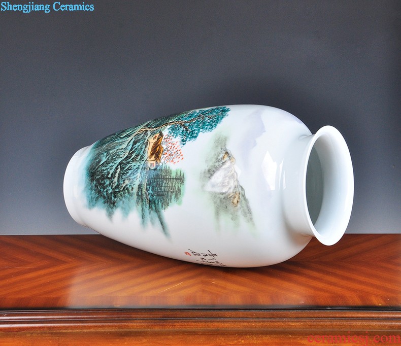 Hand-painted scenery vase decoration sitting room adornment creative furnishing articles handicraft restoring ancient ways of jingdezhen ceramics vase