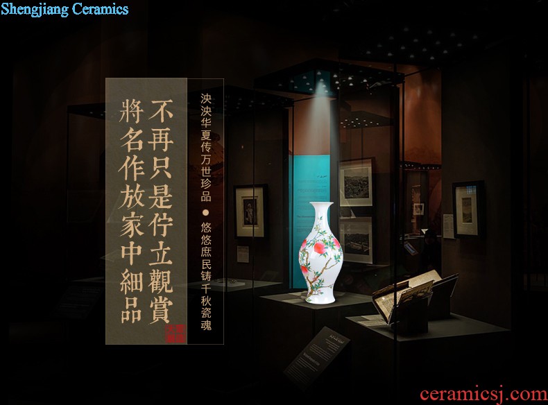 Jingdezhen ceramics hand-painted scenery vintage vase water raise lucky bamboo wine cabinet decorative furnishing articles creative arts and crafts