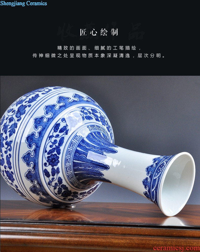 Jingdezhen big hand-painted ceramic vase and household decoration vase rich ancient frame contemporary sitting room ark furnishing articles