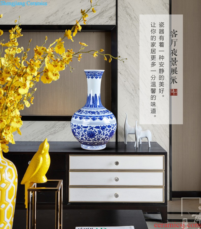 Jingdezhen big hand-painted ceramic vase and household decoration vase rich ancient frame contemporary sitting room ark furnishing articles